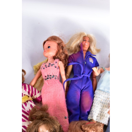 61 - A COLLECTION OF 1960'S AND 1970'S DOLLS, to include two Pedigree Sindy dolls (one earlier version wi... 