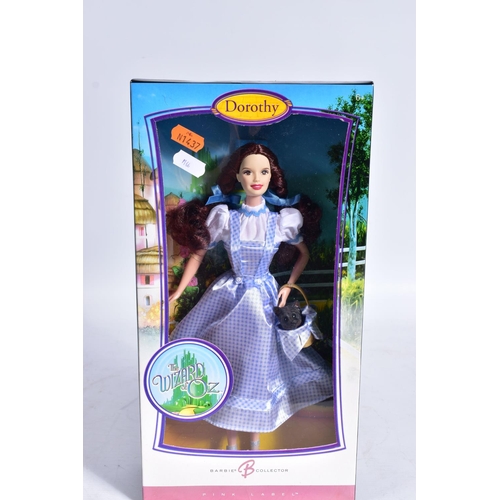 66 - FIVE BOXED MODERN MATTEL BARBIE WIZARD OF OZ DOLLS, Four Barbie Collector Pink Label, Dorothy (K8682... 