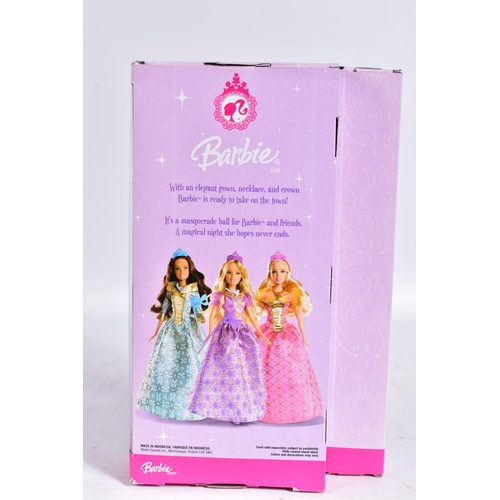 69 - THREE BOXED MODERN MATTEL MASQUERADE BALL BARBIE DOLLS, (M3443, M3444, M6345), all appear complete a... 