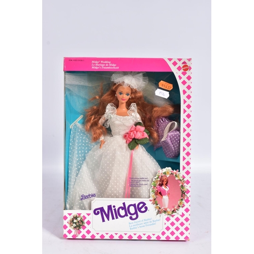 74 - SIX BOXED MODERN MATTEL BARBIE DOLLS, Midge's Wedding Midge in Wedding dress (9606) and Barbie in Br... 