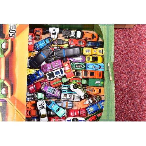 115 - A QUANTITY OF UNBOXED AND ASSORTED MAINLY MATTEL HOT WHEELS DIECAST VEHICLES, mainly recent issues, ... 