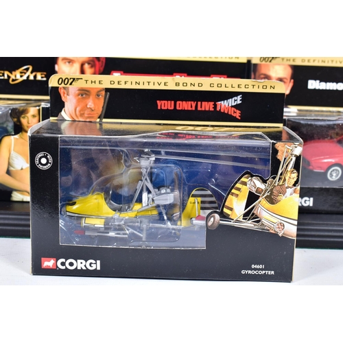 123 - A QUANTITY OF ELEVEN BOXED CORGI CLASSICS MODELS FROM THE DEFINITIVE BOND COLLECTION, all appear com... 