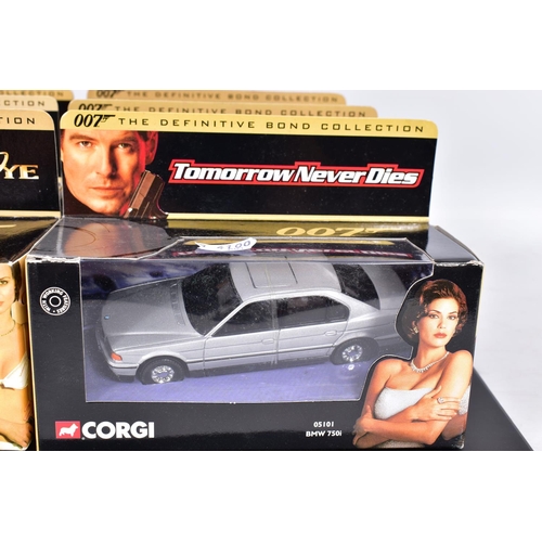 123 - A QUANTITY OF ELEVEN BOXED CORGI CLASSICS MODELS FROM THE DEFINITIVE BOND COLLECTION, all appear com... 