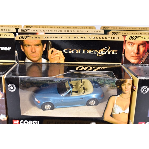 123 - A QUANTITY OF ELEVEN BOXED CORGI CLASSICS MODELS FROM THE DEFINITIVE BOND COLLECTION, all appear com... 