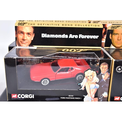 123 - A QUANTITY OF ELEVEN BOXED CORGI CLASSICS MODELS FROM THE DEFINITIVE BOND COLLECTION, all appear com... 