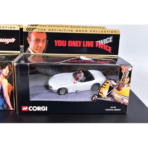 123 - A QUANTITY OF ELEVEN BOXED CORGI CLASSICS MODELS FROM THE DEFINITIVE BOND COLLECTION, all appear com... 