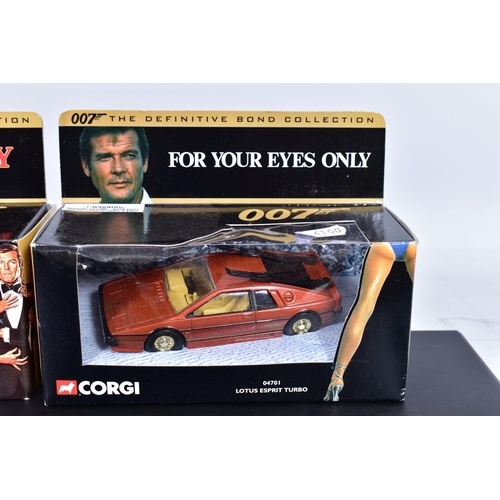 123 - A QUANTITY OF ELEVEN BOXED CORGI CLASSICS MODELS FROM THE DEFINITIVE BOND COLLECTION, all appear com... 