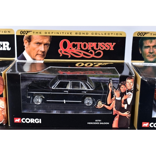 123 - A QUANTITY OF ELEVEN BOXED CORGI CLASSICS MODELS FROM THE DEFINITIVE BOND COLLECTION, all appear com... 