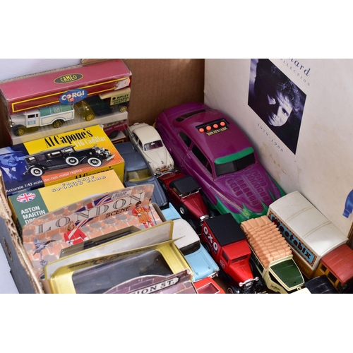 128 - A QUANTITY OF ASSORTED MODERN DIECAST VEHICLES, to include boxed DG Models Bass Worthington Daimler ... 