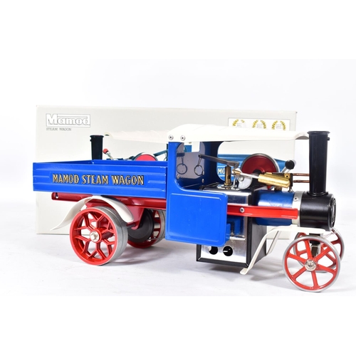 133 - A BOXED MAMOD LIVE STEAM WAGON, No.SW1, not tested, appears largely complete, in very good condition... 