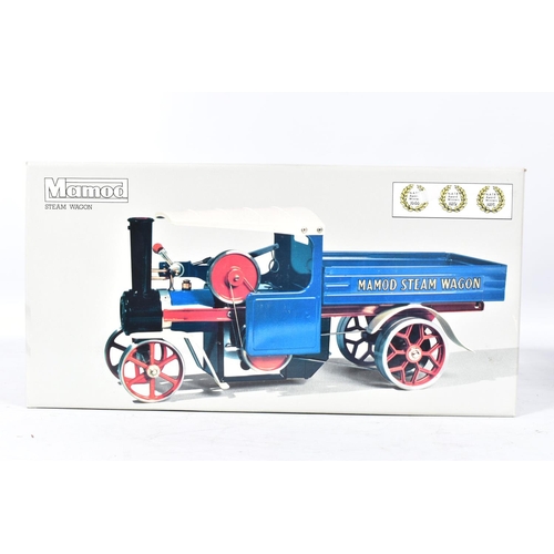 133 - A BOXED MAMOD LIVE STEAM WAGON, No.SW1, not tested, appears largely complete, in very good condition... 