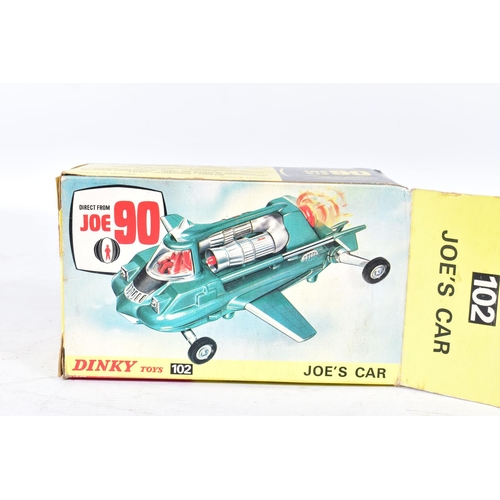 135 - A BOXED DINKY TOYS JOE 90 JOE'S CAR, No.102, missing flashing exhaust bulb but otherwise appears com... 