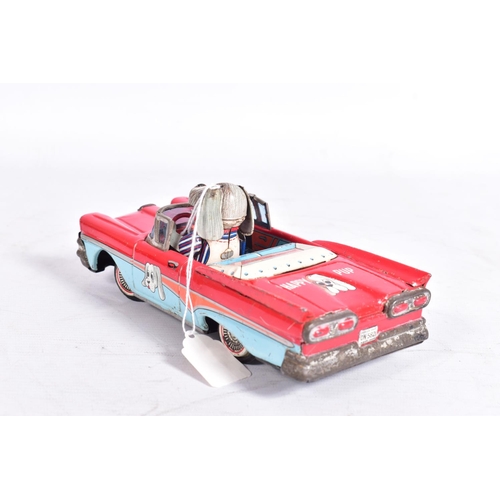 90 - AN UNBOXED SWALLOW TOYS (JAPAN) TINPLATE BATTERY OPERATED FORD FALCON FIRE CHIEF CAR, not tested, re... 