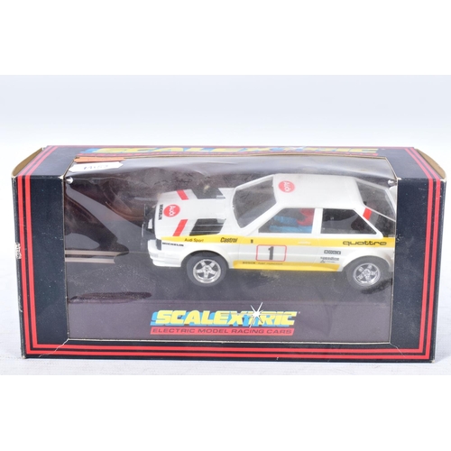 153 - SIX BOXED SCALEXTRIC CARS, Ford Escort Mexico Special Build, No.C052, ELF Renault RS-01, No.C134, Fe... 