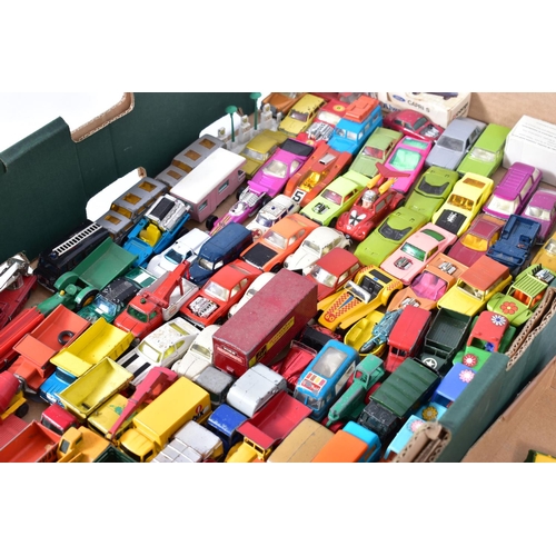 155 - A QUANTITY OF UNBOXED AND ASSORTED PLAYWORN MAINLY MATCHBOX 1-75 SERIES DIECAST VEHICLES, mixture of... 