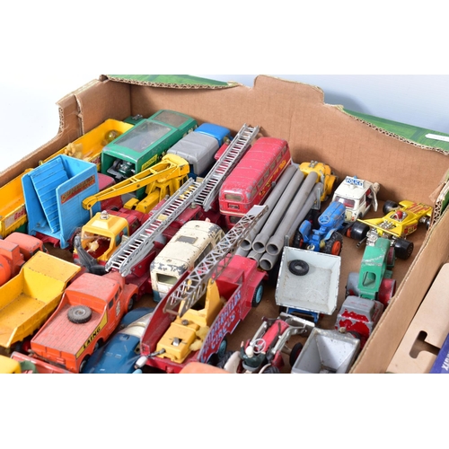 156 - A QUANTITY OF UNBOXED AND ASSORTED PLAYWORN DIECAST VEHICLES, to include Spot-On Ford Thames articul... 