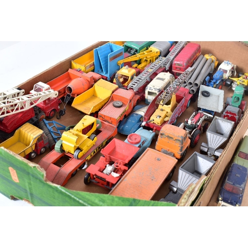 156 - A QUANTITY OF UNBOXED AND ASSORTED PLAYWORN DIECAST VEHICLES, to include Spot-On Ford Thames articul... 