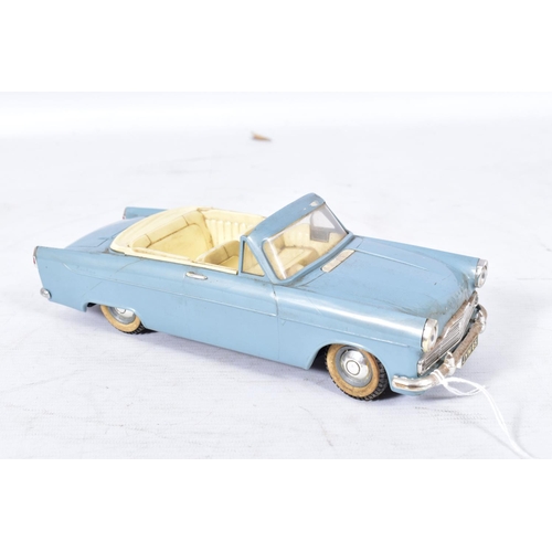 158 - A BOXED TRI-ANG PLASTIC BATTERY OPERATED FORD ZEPHYR, not tested, 1/20 scale, grey body with cream i... 