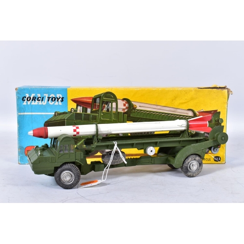 163 - A BOXED CORGI MAJOR TOYS CORPORAL GUIDED MISSILE ON ERECTOR VEHICLE, No.1113, playworn condition wit... 