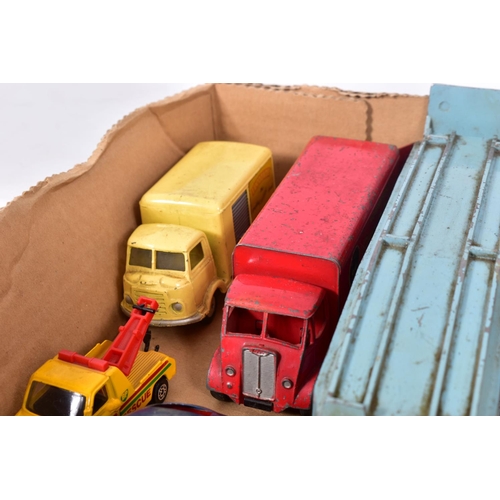 165 - A QUANTITY OF UNBOXED AND ASSORTED PLAYWORN DIECAST VEHICLES, to include Dinky Supertoys Guy Van  'G... 