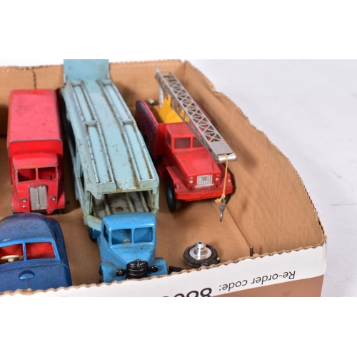 165 - A QUANTITY OF UNBOXED AND ASSORTED PLAYWORN DIECAST VEHICLES, to include Dinky Supertoys Guy Van  'G... 