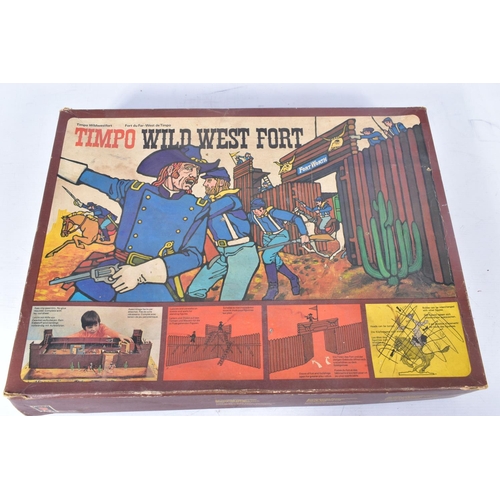 166 - A  BOXED TIMPO TOYS WILD WEST FORT, No.259 (R6556), contents not checked but appears to be the fort ... 