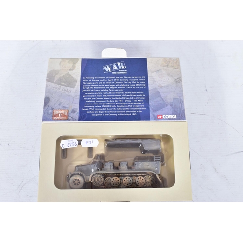 181 - SIX BOXED CORGI CLASSICS D-DAY 60TH ANNIVERSARY, WWII COLLECTION AND BATTLE OF THE BULGE GERMAN MILI... 