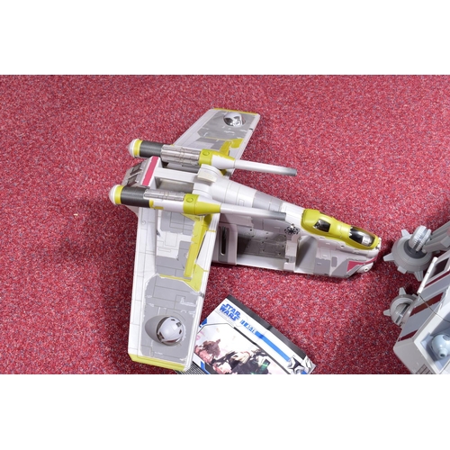 217 - FIVE EARLY 21ST CENTURY LFL STAR WARS VEHICLES AND SPACESHIPS, to include a 2008 Hasbro AT-TE with i... 