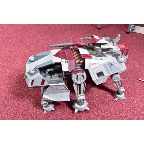 217 - FIVE EARLY 21ST CENTURY LFL STAR WARS VEHICLES AND SPACESHIPS, to include a 2008 Hasbro AT-TE with i... 