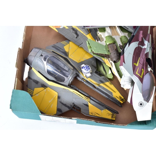 218 - TWO BOXES OF EARLY 21ST CENTURY LFL STAR WARS AIRCRAFTS, to include a 2008 V-Wing fighter, a collect... 