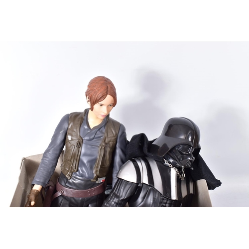 222 - A COLLECTION OF LARGE COLLECTABLE JAKKS PACIFIC  2014 STAR WARS FIGURES, to include a Darth Vader, a... 