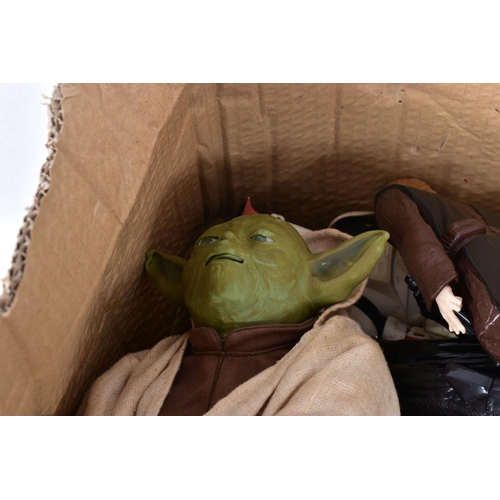 225 - A BOX OF LFL STAR WARS FIGURES AND TOYS, to include a 2005 Hasbro electronic 'Call Upon Yoda' figure... 