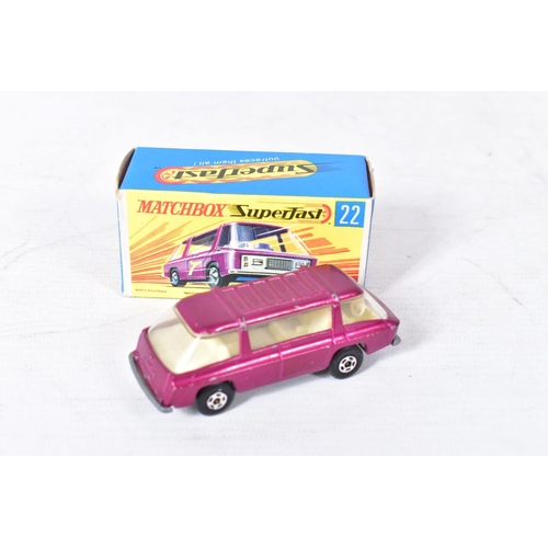 234 - FOUR BOXED MATCHBOX 1-75 SERIES SUPERFAST MODELS, Mercedes Truck, No.1, version in gold but tilt can... 