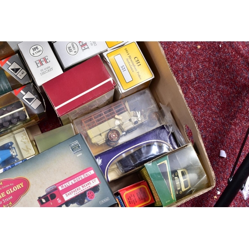 240 - A QUANTITY OF BOXED AND UNBOXED ASSORTED DIECAST AND PLASTIC VEHICLES, boxed items include Corgi Cla... 