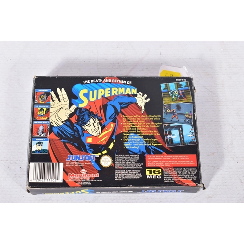 309 - THE DEATH AND RETURN OF SUPERMAN SNES BOXED, the SNES version of The Death And Return Of Superman vi... 