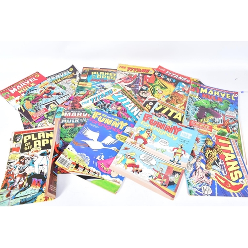 313 - A BOX OF COMICS, predominantly Marvel and Marvel UK, including Captain Britain number 1 (first appea... 