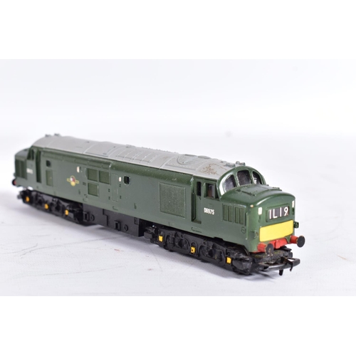 329 - FOUR UNBOXED HORNBY RAILWAYS OO GAUGE CLASS 37 LOCOMOTIVES, No's. D6975, repainted B.R. green livery... 