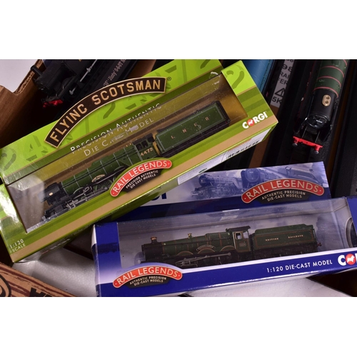 334 - A COLLECTION OF BOXED AND UNBOXED DIECAST AND PLASTIC DISPLAY LOCOMOTIVES MODELS, to include Corgi  ... 