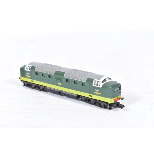 374 - THREE LIMA N GAUGE CLASS 55 DELTIC LOCOMOTIVES, 2 x unboxed 'Meld' No.D9003, B.R. two tone green liv... 