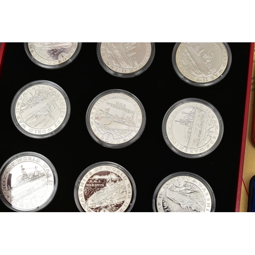 209 - A BOX OF MAINLY MODERN SILVER, SILVER PROOF AND OTHER COINAGE, to include a twelve coin sterling sil... 