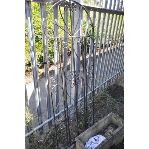 1005 - A SINGLE WROUGHT IRON GATE, width 74cm x 186cm