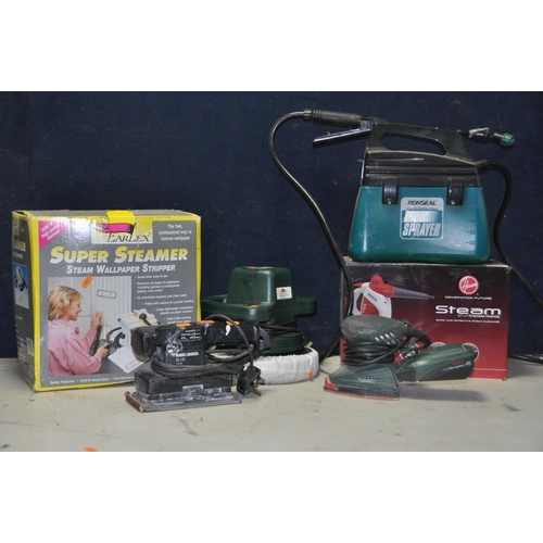 1086 - A COLLECTION OF DIY ELECTRICALS to include a Hoover SSNH1000001 steam express handy, Earlex super st... 