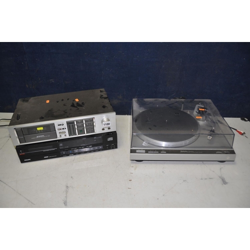 1100 - A COLLECTION OF AUDIO EQUIPMENT to include Technics SL-Q33 direct drive turntable, Philips CD650 com... 