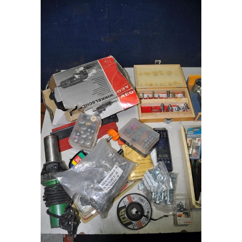 1109 - A LARGE QUANTITY OF VINTAGE AND MODERN TOOLS AND SPARES to include marking tools, ELU router, heat g... 