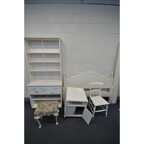 1293 - A SELECTION OF PAINTED FURNITURE, to include a dresser, width 95cm x depth 38cm x height 203cm x hei... 