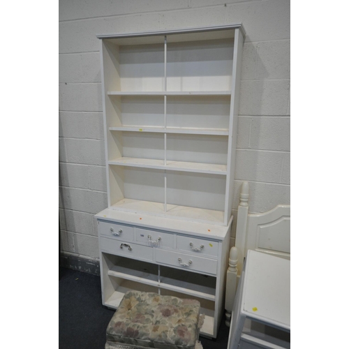 1293 - A SELECTION OF PAINTED FURNITURE, to include a dresser, width 95cm x depth 38cm x height 203cm x hei... 