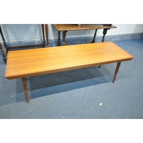 1316 - AN 18TH CENTURY STYLE OAK RECTANGULAR COFFEE TABLE, signed C.R LTD COYLTON, width 92cm x depth 46cm ... 