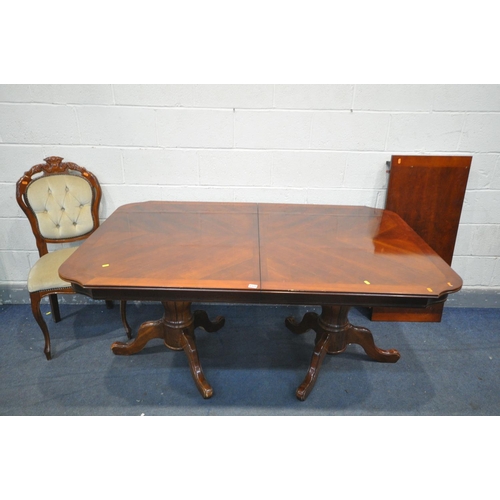 1325 - A CHERRYWOOD DINING SUITE, comprising an extending dining table, with one additional leaf, extended ... 