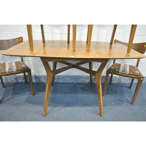 1343 - A G PLAN 1950'S AFROMOSIA TEAK DROP LEAF DINING TABLE, open length 137cm x closed length 73cm x dept... 