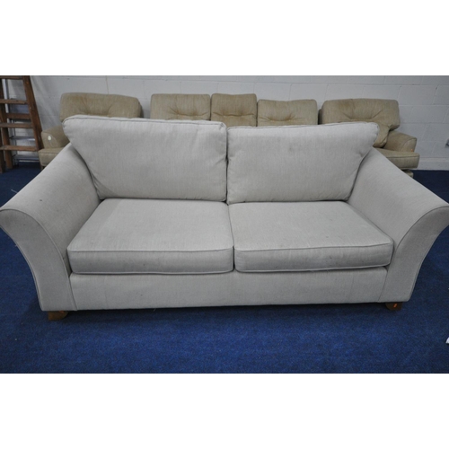 1371 - A CREAM UPHOLSTERED TWO SEATER SOFA, length 220cm